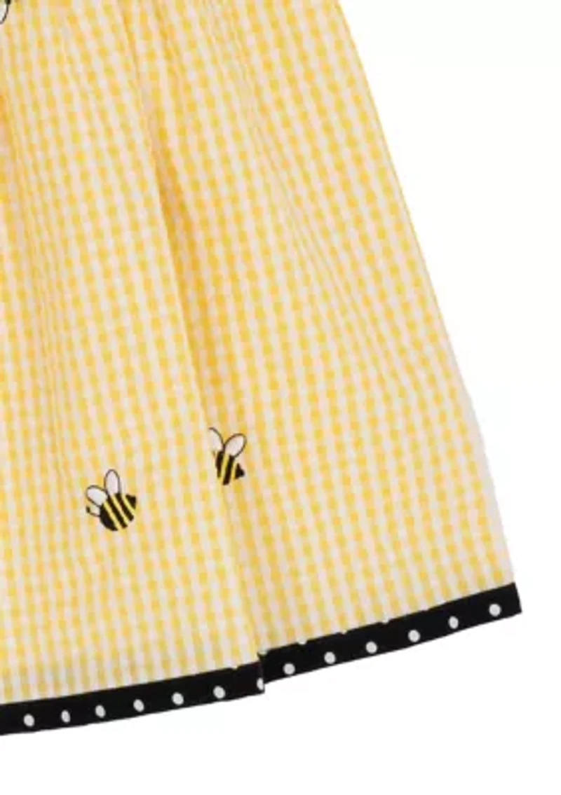 Girls 4-6x Bee Print Seersucker Dress