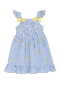 Girls 4-6x Lemon Seersucker Sundress