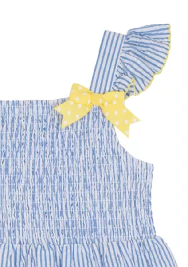 Girls 4-6x Lemon Seersucker Sundress