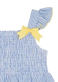 Girls 4-6x Lemon Seersucker Sundress
