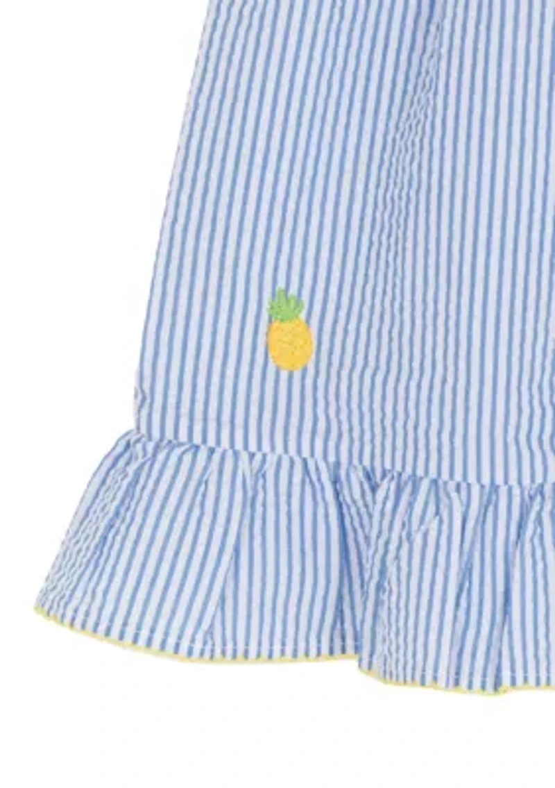 Girls 4-6x Lemon Seersucker Sundress