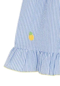 Girls 4-6x Lemon Seersucker Sundress