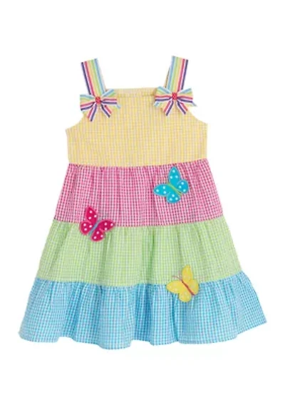Girls 4-6x Multi Tiered Seersucker Dress