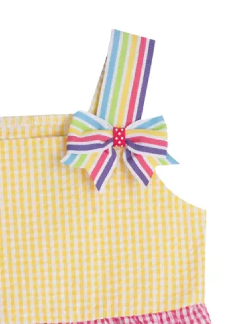 Girls 4-6x Multi Tiered Seersucker Dress