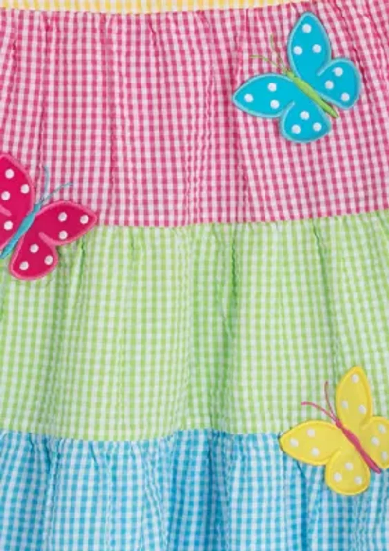 Girls 4-6x Multi Tiered Seersucker Dress
