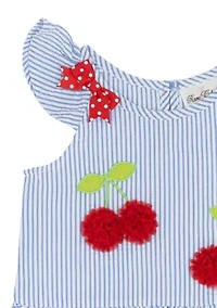 Girls 4-6x Cherry Print Seersucker Shirt and Shorts Set