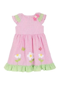 Girls 4-6 Flower Seersucker Dress