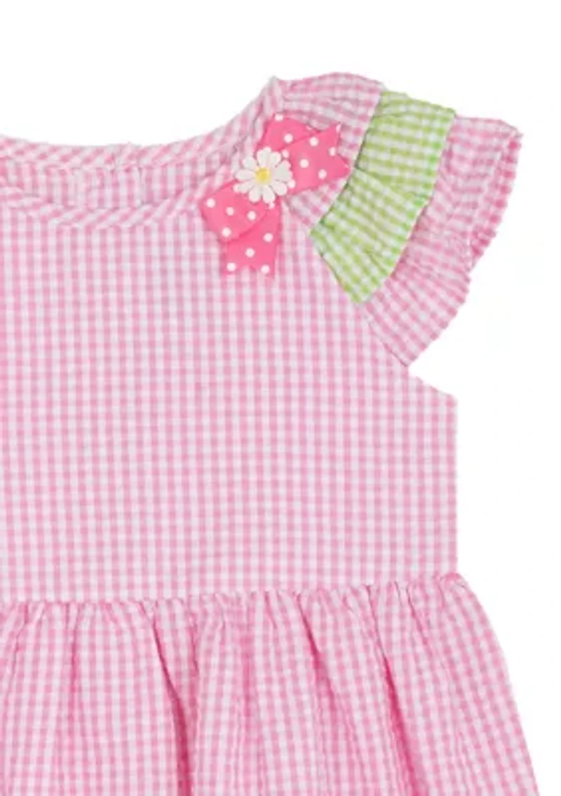 Girls 4-6 Flower Seersucker Dress