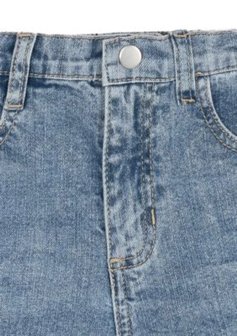 Girls 4-6 Smocked Top Denim Skort Set