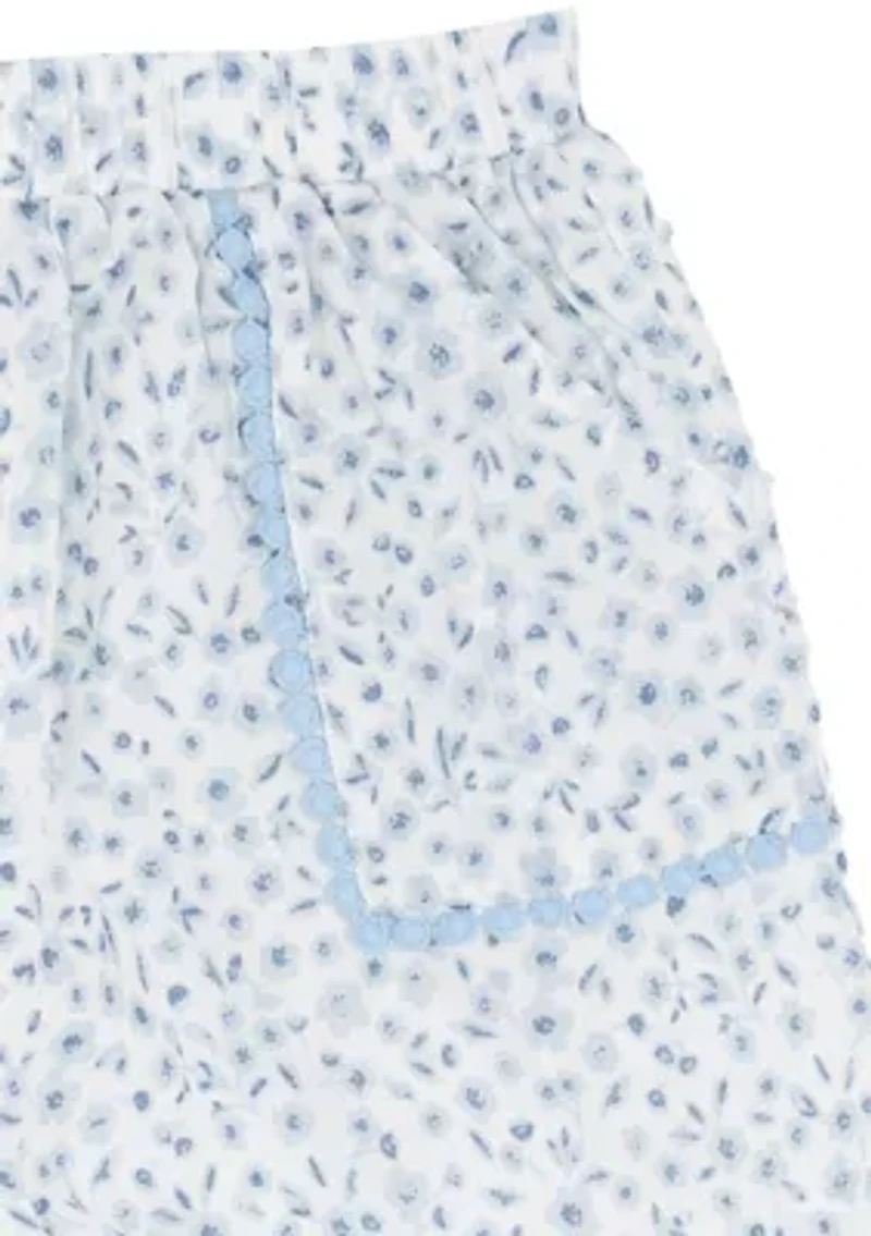 Girls 4-6 Eyelet Top Clip Dot Shorts Set