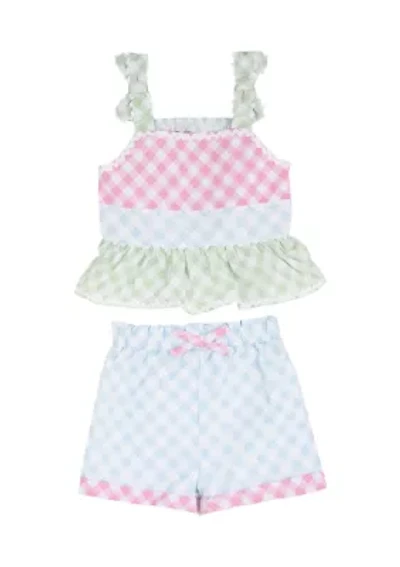 Girls 4-6 Multi-Gingham Shorts Set