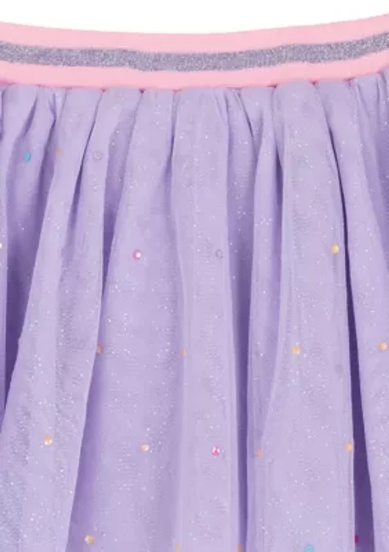 Girls 4-6x Appliqué Tank Top and Tulle Skort Set