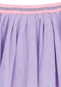 Girls 4-6x Appliqué Tank Top and Tulle Skort Set