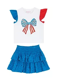 Girls Tiered Skirt and Top Set