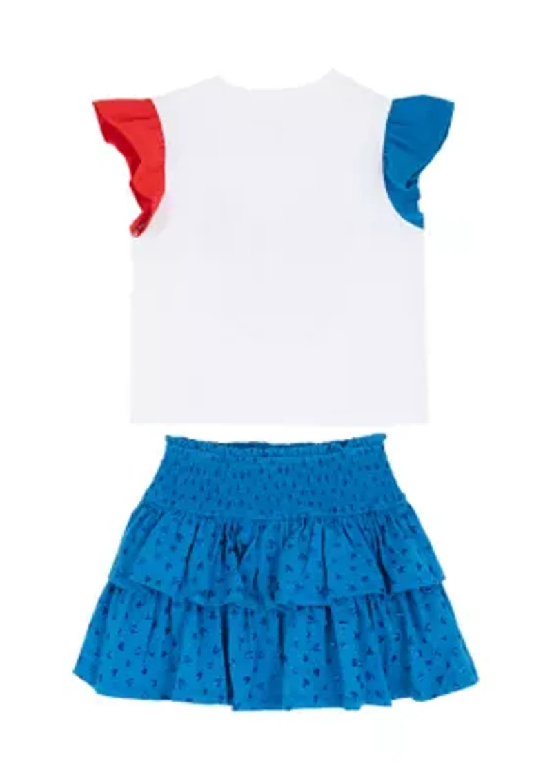 Girls Tiered Skirt and Top Set