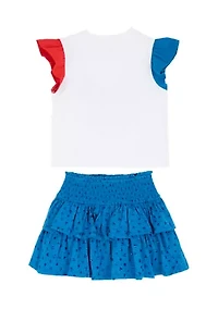 Girls Tiered Skirt and Top Set