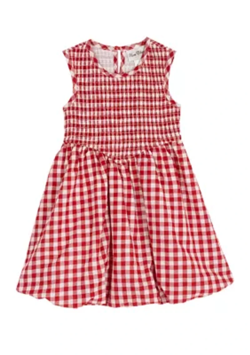 Girls 4-6x Gingham Smocked Bodice Dress