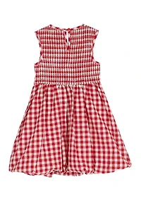 Girls 4-6x Gingham Smocked Bodice Dress