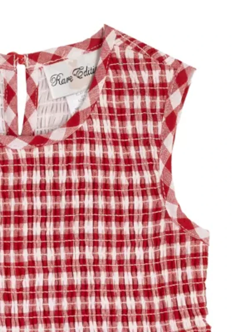 Girls 4-6x Gingham Smocked Bodice Dress