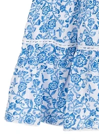 Girls 4-6 Floral Smocked Tiered Dress