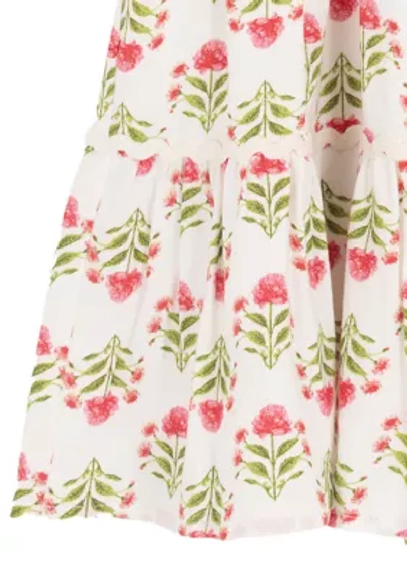 Girls 4-6x Block Print Smocked Dress