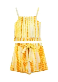 Girls 7-16 Gauze Tie Dye Short Set
