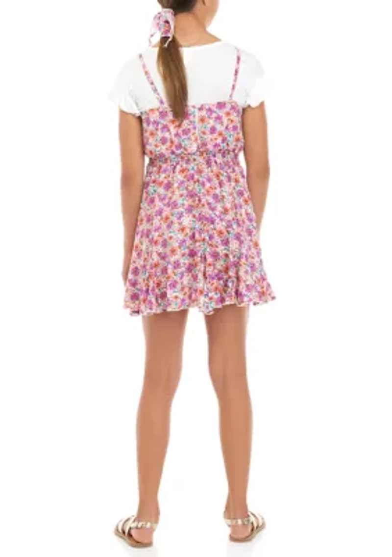 Girls 7-16 Printed Challis Jumper Set