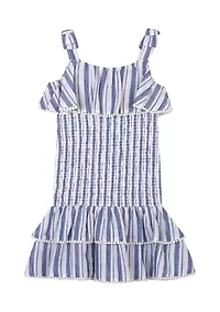 Girls 7-16 Stripe Smocked Dress