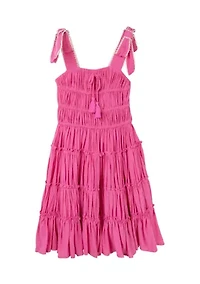 Girls 7-16 Sleeveless Solid Scuba Dress