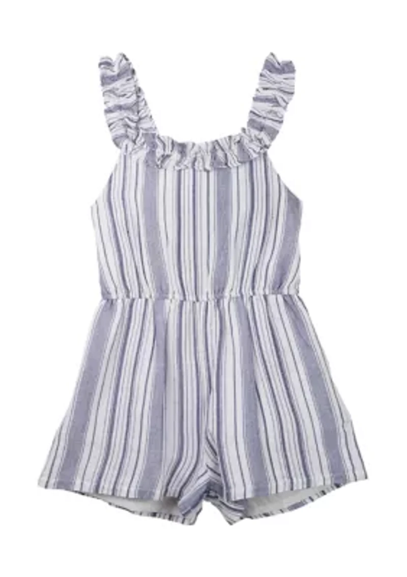 Girls 7-16 Yarn Dyed Striped Romper