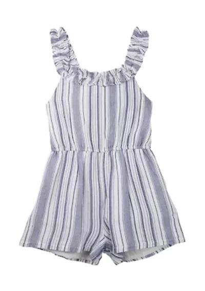 Girls 7-16 Yarn Dyed Striped Romper