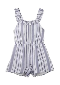 Girls 7-16 Yarn Dyed Striped Romper
