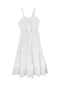 Girls 7-16 Crochet Tie Back Maxi Dress
