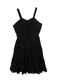 Girls 7-16 Crochet Knit Gauze Dress