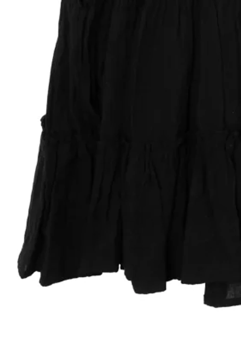 Girls 7-16 Crochet Knit Gauze Dress