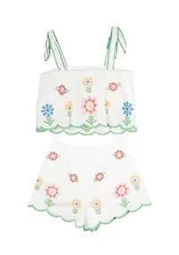 Girls 7-16 Floral Printed Top and Shorts Set