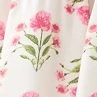 Girls 7-16 Smocked Floral Flutter Sleeve Dress