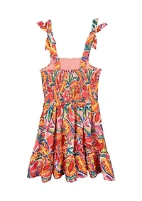 Girls 7-16 Floral Smocked Bodice Dress