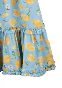 Girls 7-16 Lemon Print Smock Dress