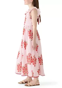 Girls 7-16 Striped Block Printed Maxi Dress