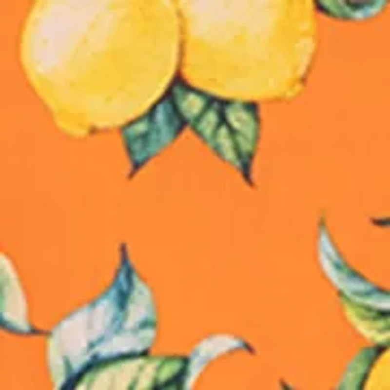 Girls 7-16 Orange and Lemon Print Maxi Dress