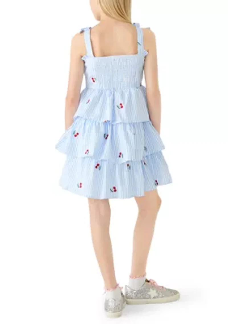 Girls 7-16 Cherry Seersucker Dress
