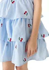 Girls 7-16 Cherry Seersucker Dress