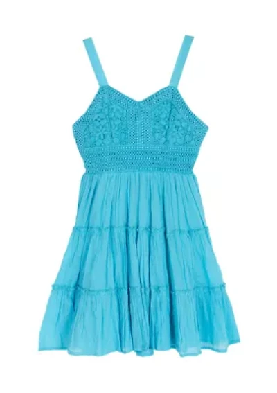 Girls 7-16 Gauze Tiered Dress