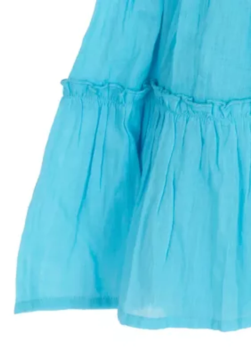 Girls 7-16 Gauze Tiered Dress