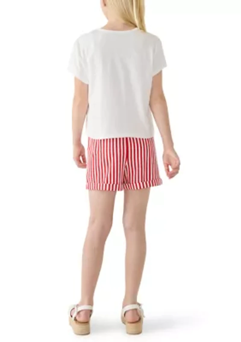 Girls 7-16 Americana Shirt and Shorts Set