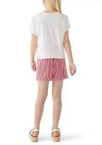 Girls 7-16 Americana Shirt and Shorts Set