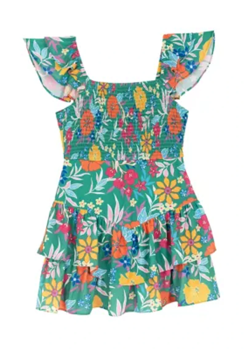 Girls 7-16 Print Chiffon Romper