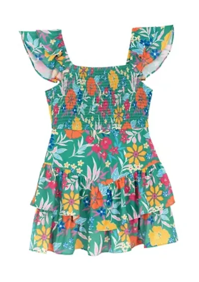 Girls 7-16 Print Chiffon Romper
