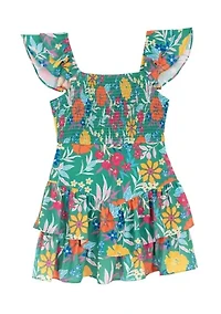 Girls 7-16 Print Chiffon Romper